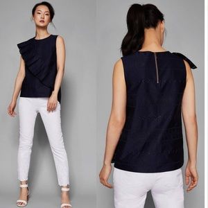 Ted Baker Forelli Ruffle Embroidered Top